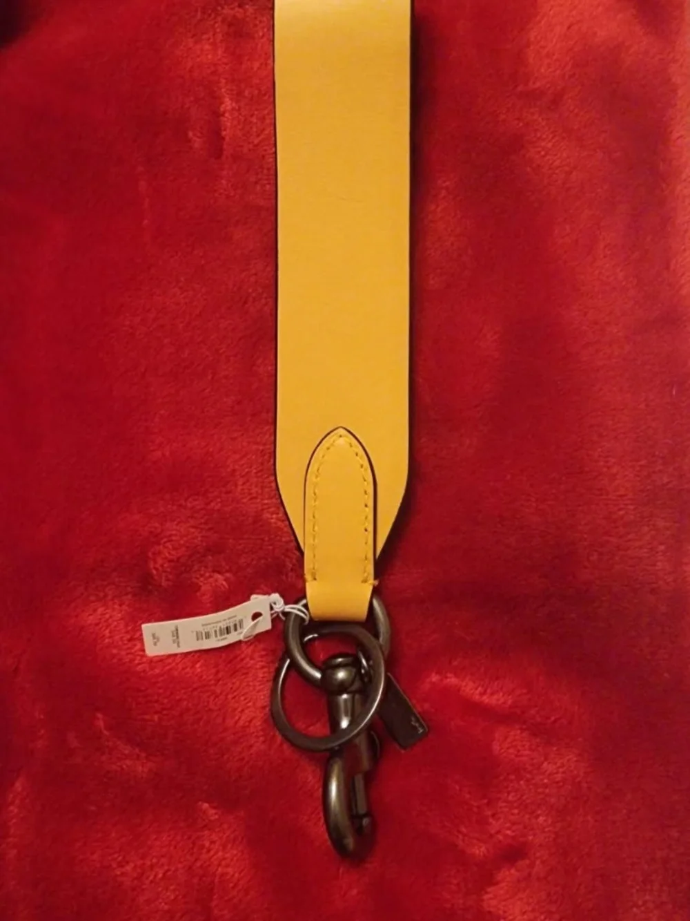 Authentic Coach Loop Key Fob (Style No. C7003) in the retro yellow colorway.